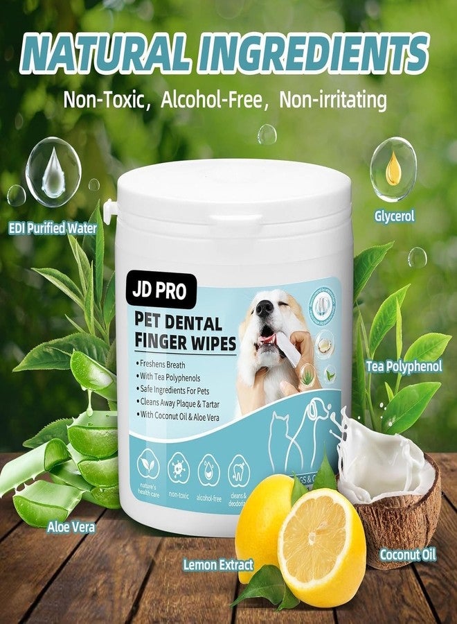 JD PRO | 50 PCS Wet Wipes for Dogs, Pet Wet Wipes for Cats Dogs, Non-Woven Dog Wet Wipes for Cleaning Finger Cat Cot Grooming Wipes Suit for Pet Daily Teeth & Paw Care Cleaning Wipes | - Image 2